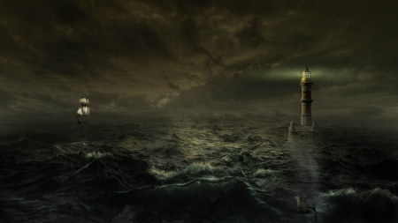 lighthouse dark night storm nature desktopnexus.com wallpaper 2